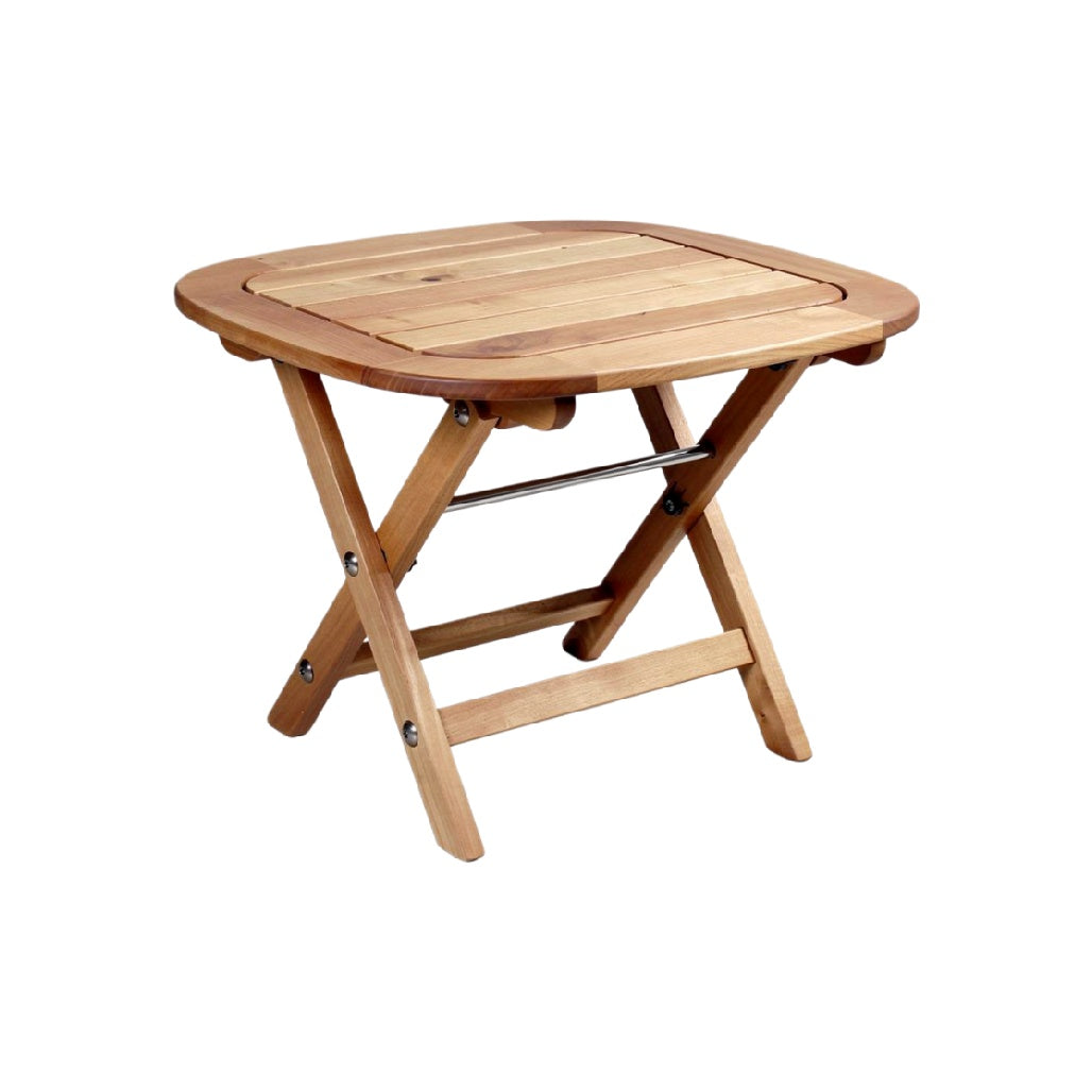Folding Wooden Side Table with Cross Legs