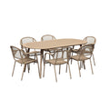 Outdoor Dining Set with Oval Table and Six Chairs