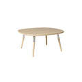 Modern Round Wooden Coffee Table with Metallic Legs