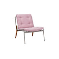Stylish Pink Upholstered Lounge Chair with Metal Frame
