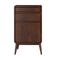 "Mid-Century Modern Wood Nightstand with Drawer"