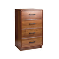 "Elegant Wooden 4-Drawer Chest with Black Handles"