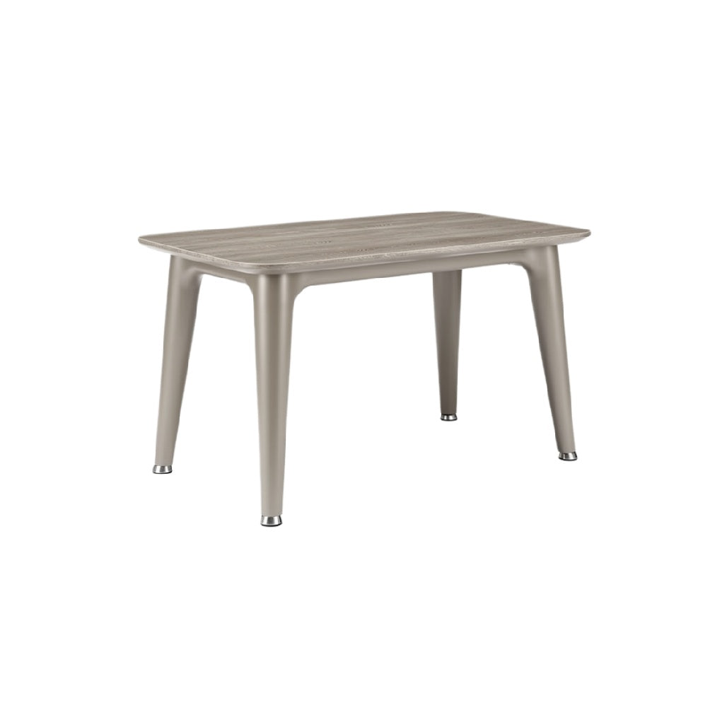 Sleek Modern Rectangular Dining Table in Light Gray Finish